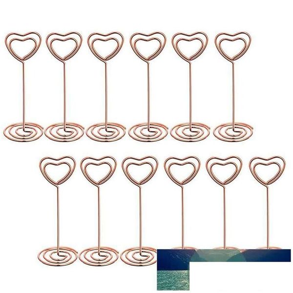 Altri utensili da cucina 12 pezzi a forma di cuore in oro rosa stand tabellino tavolo numeri tavolo Clip per menu carta per carta per la goccia per s dhrop slive dhfgt