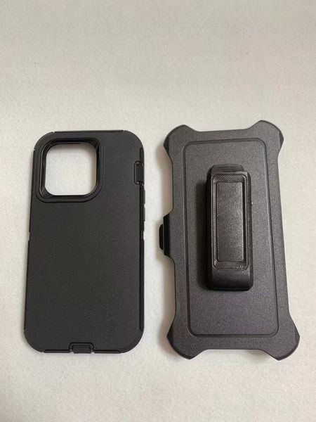 Yeni Defender Case, iPhone 15 14 13 12 Pro Max Mini 13pro 12mini için şok geçirmez telefon kapağı klip wih paketi ile