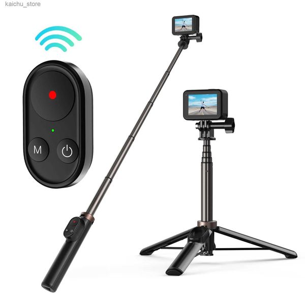 Selfie Monopods Telesin Wireless Bluetooth Fernbedienung Selfie Stick Monopod Tripod Mount für GoPro Hero 10 9 8 Max für iPhone Android Y240418