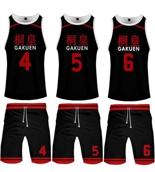 Anime Kuroko no Basuke Basket Gakuen School Uniform Aomine Daiki Basket Basket Basket Jersey Stirt Shorts Shorts Set Cosplay Costume9535889