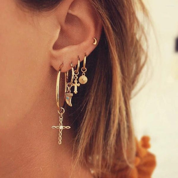 Brincos de backs 5 peças de personalidade da moda Po Jesus Bíblia Piercing Clipe para mulheres