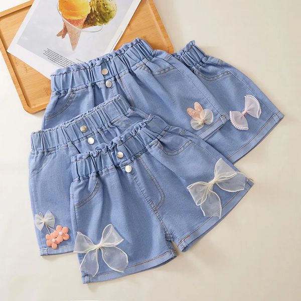 1pcs Дети Baby Baby Summer Cool Cute Denim Shorts Shorts Bants Jeans Одежда детские девочки повседневные короткие брюки младенцы 240418