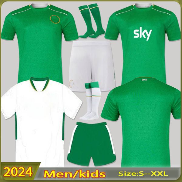 2024 Irlanda Home Green Soccer Jerseys Kit Doherty Duffy 24 Seleção nacional Tops brancos Tee Egan Brady Keane Hendrick McClean Football Circl