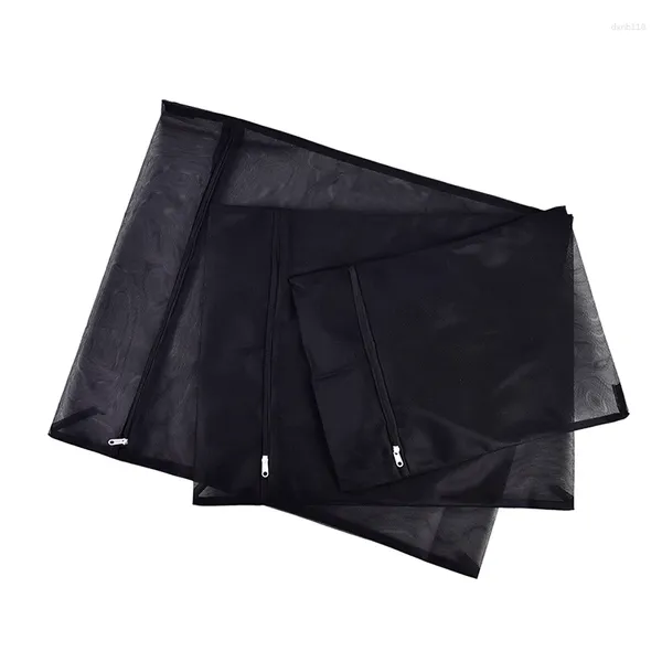 Borse per lavanderia 1pcs s/m/l Campo da lavaggio con cerniera con cerniera nera nera di nylon nera di pacchetti quadrati