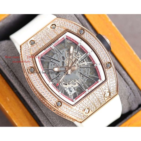 Luxe Milles Mechanics Montre Luminous Diamond Superclone Watches Watches Designer RM010 Scale Mens Richa Ladies 'Skeleton RM010