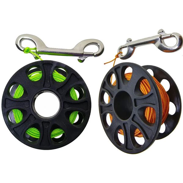 30m Scuba Diving Plastic Spool Fingerrolle mit Edelstahl -Bolzen -Snap -Haken Safe Saces Equipment BCD -Zubehör 240410