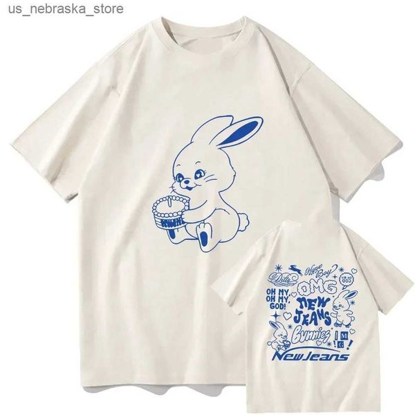 Camisetas de camisetas design de crianças 100% de camiseta de algodão puro para meninos e meninas roupas kawaii jeans jeans de manga curta Top Childrens T-shirt Divery Q240418