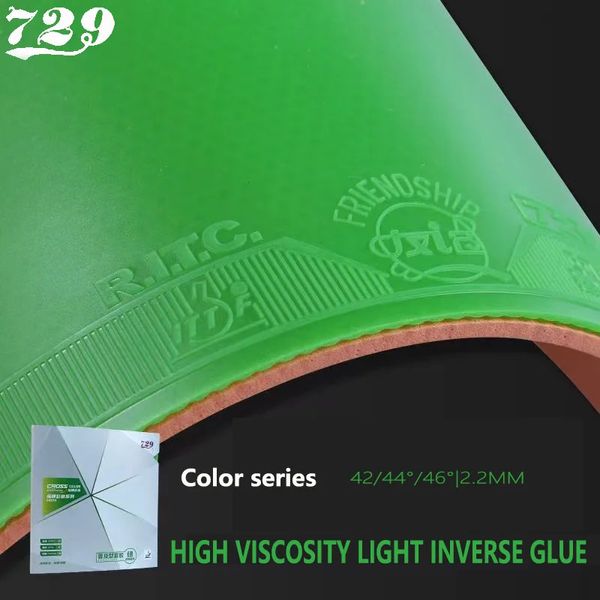 Amicizia originale 729 Serie blu verde croce Tavolo da tennis in gomma appiccicosa Pimples-in Ping Pong Color Burre