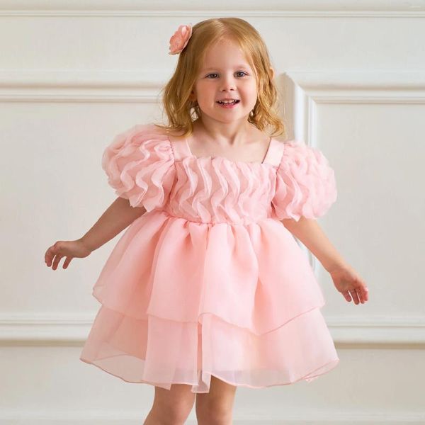 Girl Dresses Baby Baptism Dress 1 ° compleanno Principessa per Girls Wedding Kids Clothes Tutu Fluffy Lace Bridemaid abito