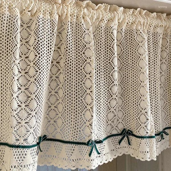 Mantovana all'uncinetto per cucina per il trattamento della finestra cucina livelli macrame squallidi con grazioso decorazione per la casa in pizzo di pizzo