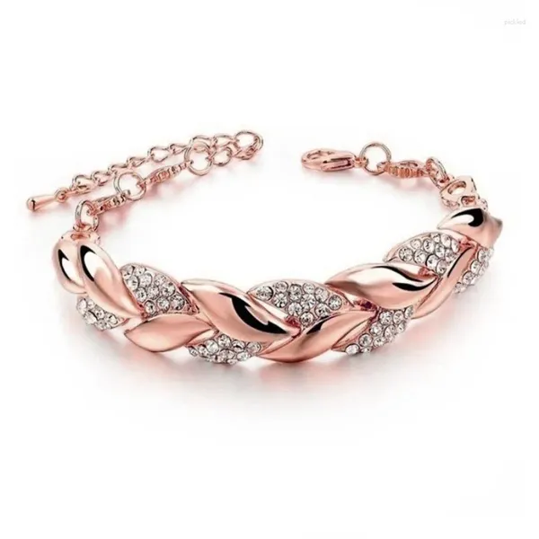 Charm Bracelets Zg Trending Produkte Armband für Frauen Goldblatt Europäische und amerikanische Mode Hochzeit Schmuck Diamant Armreifen Frau