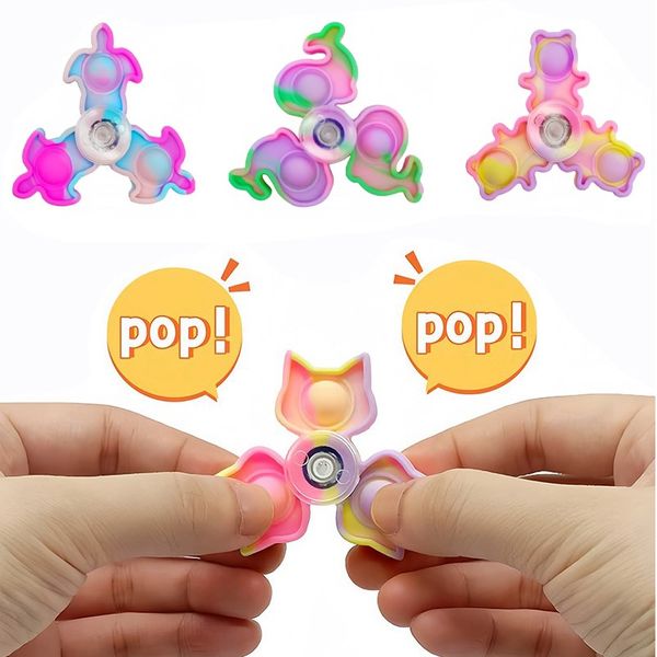 Silica Gel Fidget Deding Spinner para autismo TDAH anti-estresse alivie os filhos adultos Tri-Spinner Filhos engraçados Toys Presentes