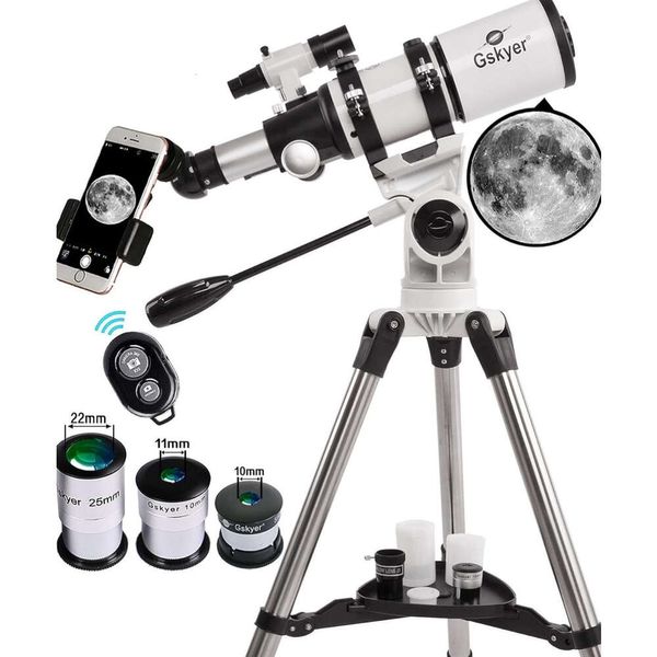 Telescópio adulto de Gskyer 80mm AZ Espaço Astronômico Telescópio Refrativo - Perfeito para crianças e adultos interessados em astronomia com precisão técnica alemã