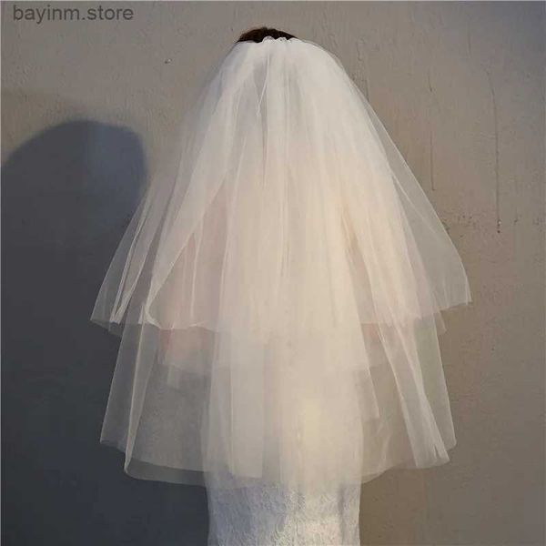 Свадебные украшения для волос срезаны два слоя свадебная свадебная вуаль с расчесывами