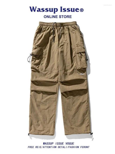 Pantaloni da uomo Wassup IMBIETTURE High Street Casual's Spring and Autumn Season Pugffugh Picked Pocket Paravoloper Functional Work per