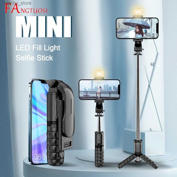 Selfie monopods fangtuosi yeni esnek selfie tripod uzatılabilir seyahat hafif standı cep telefonu için uzaktan enstantane selfie canlı youtub y240418