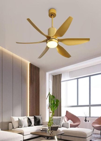 Fãs de teto Creative Large Gold Gold Fan Light com controle remoto American for Home Ventilador de TechO1264445