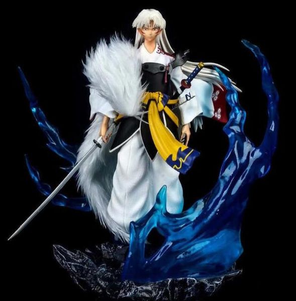 Anime giapponese inuyasha sesshomaru pvc action figure gk statue anime modello da collezione giocattoli regalo bambola q07225528028