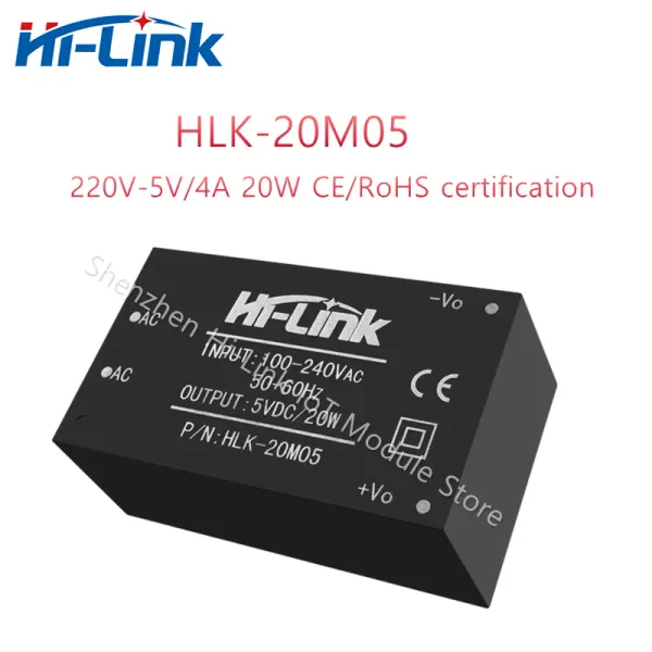 Supplências Hilink AC DC Circuit Converter HLK20M05 220V a 5V 20W Saída Mini módulo de alimentação ajustável Módulo doméstico Inteligente