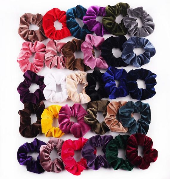 Girl Women039s Scrunchies de cabelo de veludo Acessórios de gravata Acessórios de rabo de cavalo faixas de cabelo macias de cabelo de cabelo de cabelo Pleuche Headwear5093762