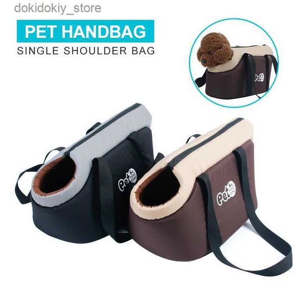 Hundeträger tragbare Haustier -Einzel -Umhängetaschen Oxford Schwamm warme Hunde Träger Handtasche für Haustiere weiche Outdoor -Reise -Welpenbeutelprodukte L49