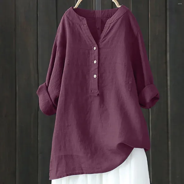 Frauenblusen Sommer 2024 lässige losen Baumwollwäsche Bluse Plus Size 5xl Shirt Frauen langärmelig übergroße Vintage Blusas Frühling
