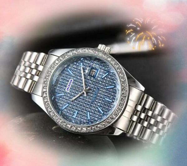 Homens de alta qualidade Womens unissex Diamonds Ring Dot Relógio 40mm Três STICHES Super Quartz Movem