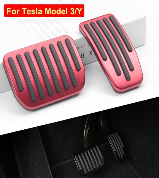 Car Foot Pedale für Tesla Modell 3 Y 20162021 Aluminiumlegierungsbeschleuniger Gasbremse Pedal Pads Matten Deckstyling Nonslip9597293