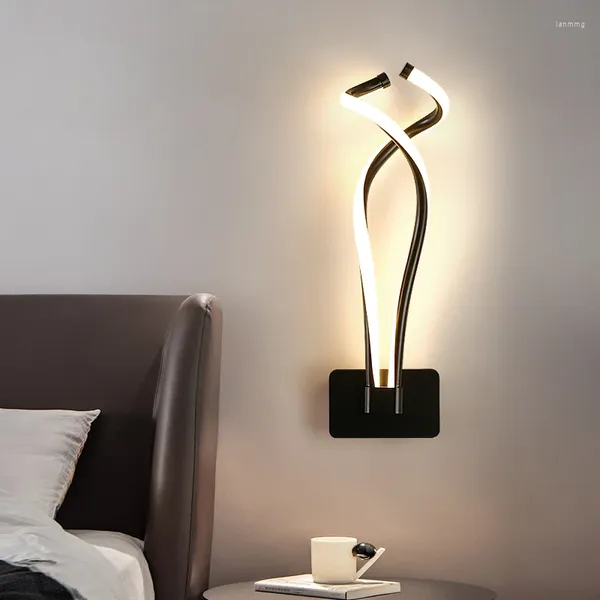 Luminária de parede lâmpadas de cabeceira quarto luxo de luxo simples e criativo moderno liderado super brilhante corredor sala de estar tv background