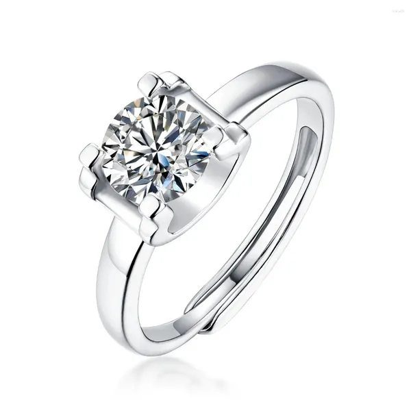 Anelli a grappolo NA VVS Moissanite Designer di lusso Promessa di nozze Ring 925 Musanite di gioielli in argento in argento sterling per donne