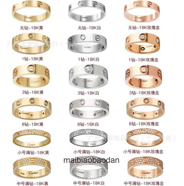 Anéis de jóias de designer de ponta para mulheres Carter Love Ring largo e estreito corpo inteiro v escultura CNC Gold Sculpture Full Unhe