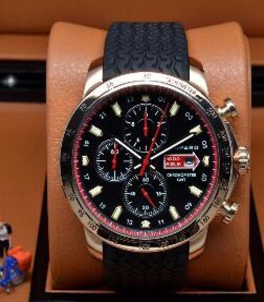 Marchio top swiss 1000 miglia cronografo maschile quarzo sport orologio in oro rosa Grans Turismos GTS XLS Rubber Mans Luxury inossidabile WRIS8960872