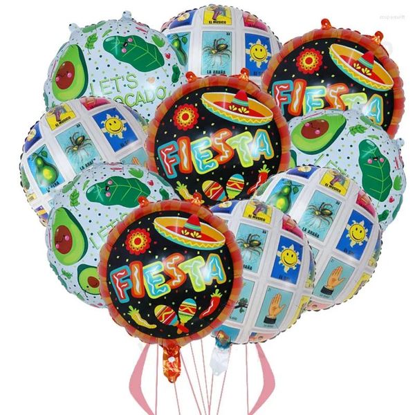 Decorazione per feste 10 pezzi da 18 pollici palloncini di elio in foglio di fiesta in messico Let's Avocado Carnival Air Globos Baby Shower Birthday