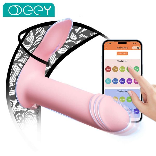 Мини -носимое приложение Bluetooth Control Dildo Vibrator Clitoral Vaginal Massage g Spot Stymulator 10 режимов сексуальные игрушки для взрослых женщин