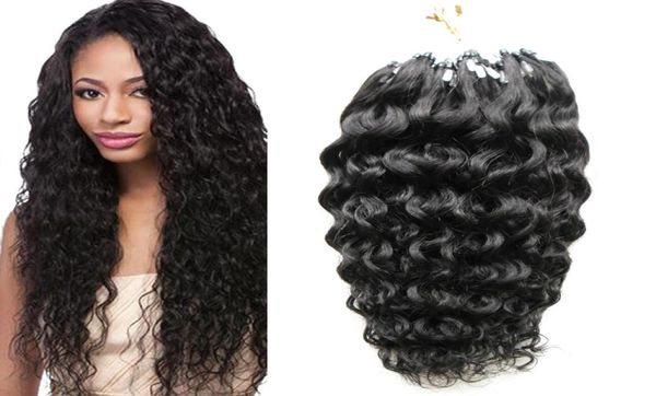 Brasilianer Deep Wave Micro Loop menschliches Haarverlängerungen 100G 1GS 100S Remy Micro Perlen Haarverlängerungen Mikroverbindung menschliches Haar Extensio2359281