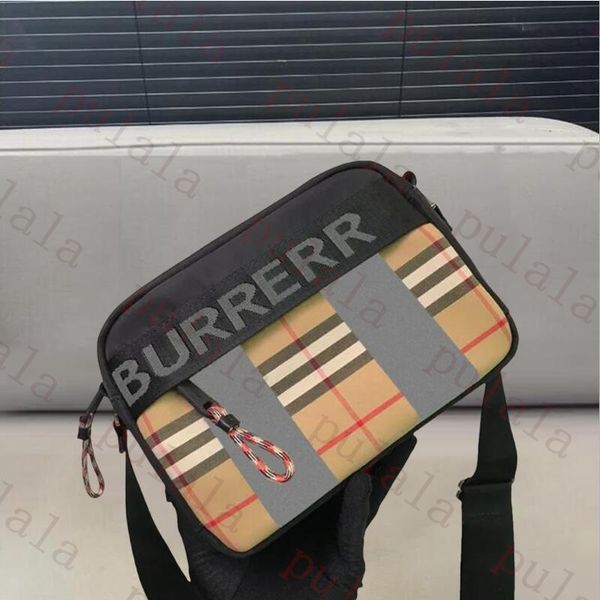 Bolsas de designer de alta qualidade masculas Pochette Pochette Bolsa Câmera Câmera Nylon Plaid Stripe Tote Saco de retalhos de tela Bolsas de ombro de tela