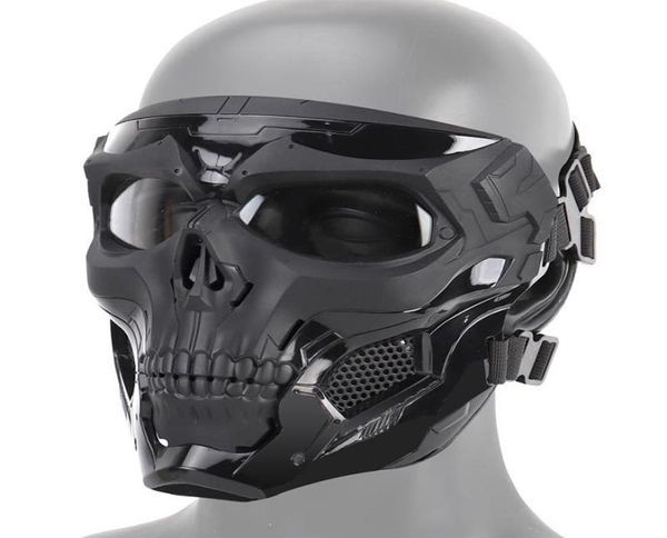 Halloween Skeleton Airsoft Mask Full Face Skull Cosplay Masquerade Party Mask Paintball Military Combat Game Face Protective Mas Y4762510