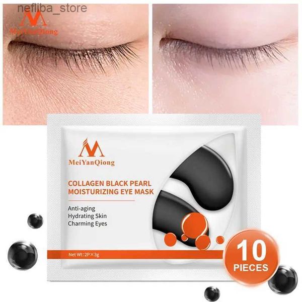 Mascara -Kollagen schwarz l Gel Augenmaske Anti -Falten -Schlafmasken Entfernen Sie den dunklen Kreis Schwall Augentasche Anti -Alter -Beutel Eye Wrinkle Patch L410