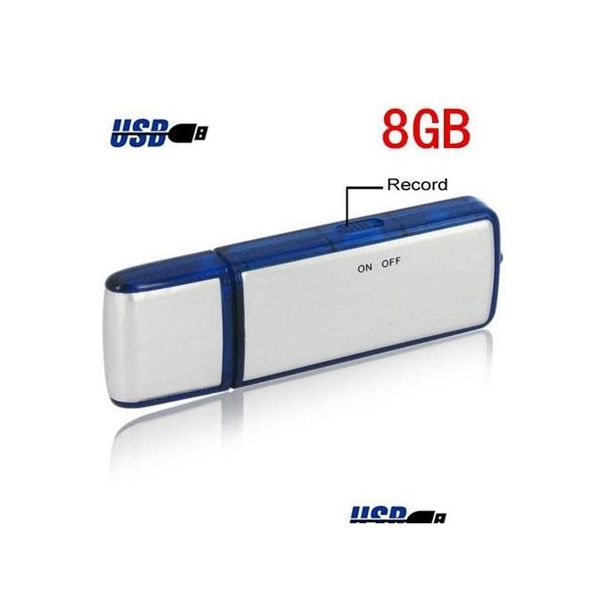 Gravador de voz digital 2 em 1 4 GB de 8 GB de disco USB Dictaphone Pen Drive Flash O Pacote de varejo Drop 50pcs/lot entrega eletrônica Gadget Dheke