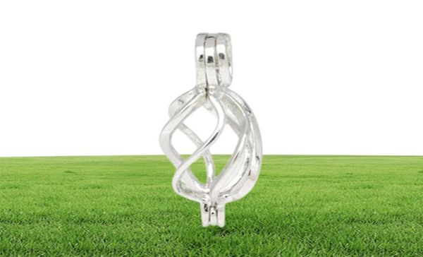 18 kgp Ed Cage Locket Sterling Sterling Silver Pearl Crystal Gem Bead Cage Pendant Montaggio per ciondoli per gioielli di moda fai -da -te P334596006