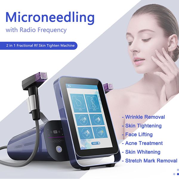 Microneedle RF frazionario Microne 12/20/40/Nano Pin Micro Micro Ago Micro Micro Ago 4 punte rimozione delle rughe per il sollevamento della pelle Acne Trattamento anti -smagliature anti -smagliature