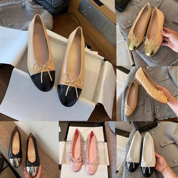 Bale Pompası Slingbacks Sandal Tasarımcı Bale Düz Kadın Elbise Ayakkabıları Yüksek Topraklı Ayakkabı Kadınları Siyah örgü Daireler Tekne Ayakkabı Lüks Lady Deri Loafers Gerçek