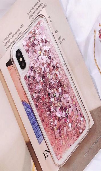 Oil Quicksand Flüssigglitter -Telefonhüllen für iPhone 11 Pro Max XR XR XS 8 plus A31 A51 A71 Fashion Anime Water Proof Cover8483890