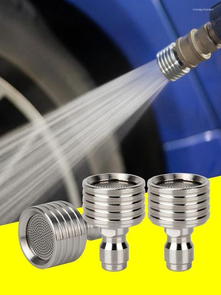 Torneiras de cozinha Bico de lavagem de carros de alta pressão Bicos de chuveiro de aço inoxidável pneca rápida Plugue rápido 1/4 Conector Álas de rega