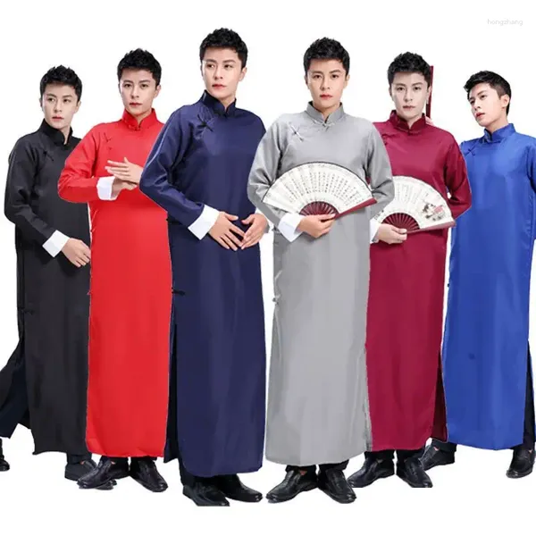 Abbigliamento etnico lungo abito da uomo over -coat cinese vintage cinese per bambini costumi di cross talk