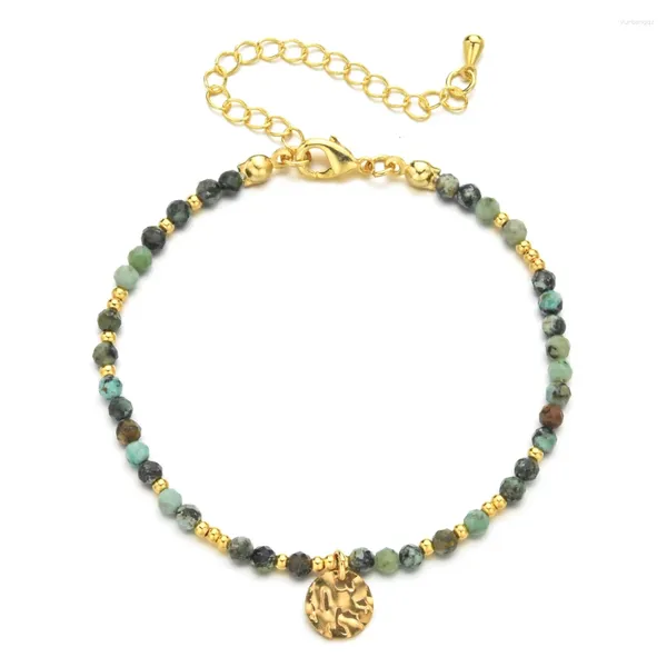 Charm Armbänder Zmzy Thin Natural Stone Afrikaner Turquoises Perlen Armband Frauen bohe bunte Energie Yoga Meditation Strang Freundschaft