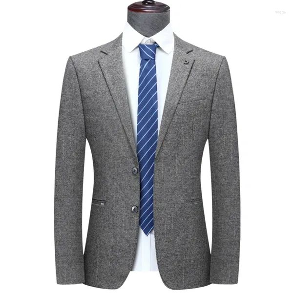 Ternos masculinos de alta qualidade Jaqueta de terno lã mistura casual blazers homens top masculino de cor sólidos homens casacos e jaquetas 4xl