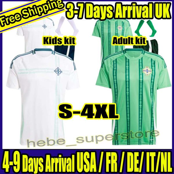 S-4xl 2024 Nordirland Fußballtrikot Männer Set Kids Kit Uniform 2025 Divas E 24 25 Fußballhemd Charles Ballard Best Brown Home Away