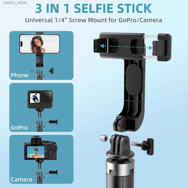 Selfie Monopods Self -Portrait -Stick -Telefon Stativ 40 Erweiterbares Ladeblech -Bluetooth -Steuerelement mit 1/4 -Zoll -Schrauben für Android iPhone Smartphones Y240418 geeignet