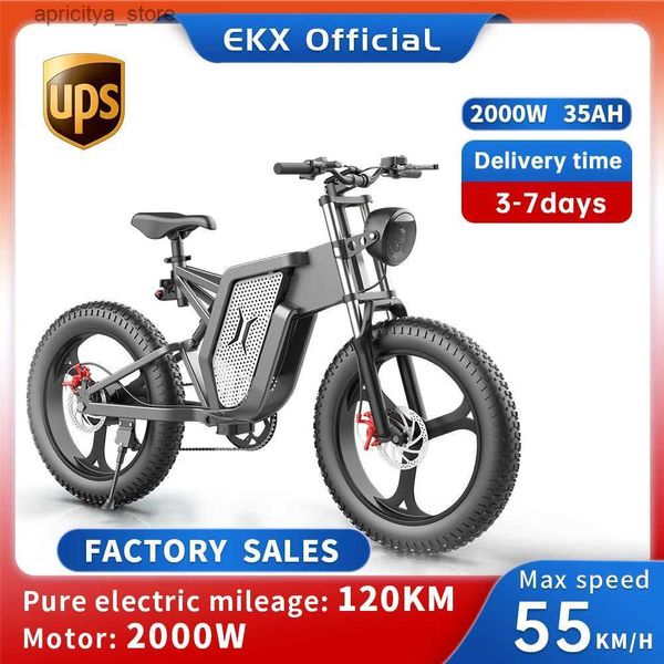 Bike Ekx X20 Ectric Bicyc 35Ah 2000W 48 V Mountain per adulti Ebike da 20 pollici Mountain Mountain Moped Road Road Freno di petrolio idraulico Bike Ectric L48